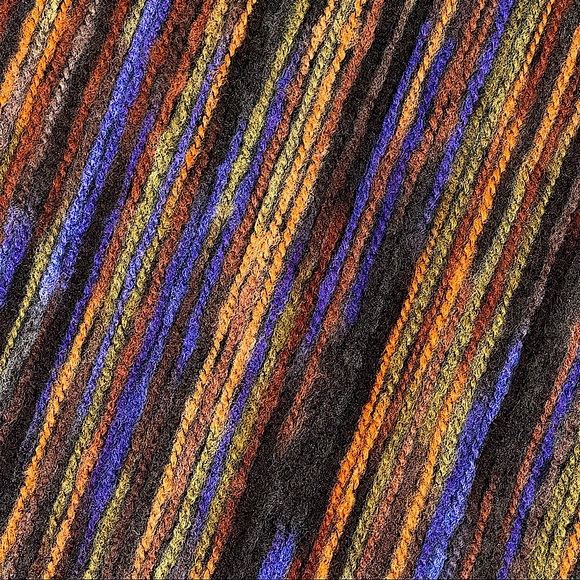 Habitat-Clothes To Live In, size large, retro boho jacket, rainbow yarn stripes - Picture 10 of 16